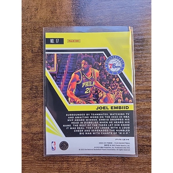 Joel Embiid 2022-23 Panini Flux #17 - Red Prizm - Philadelphia 76ers - NBA - Picture 2 of 2